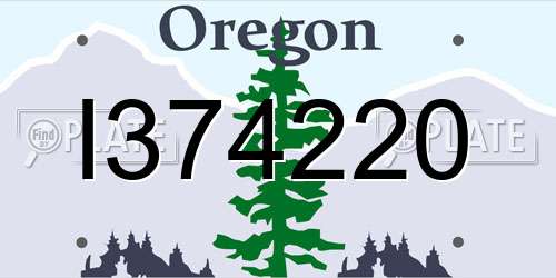 I374220 Oregon License Plate