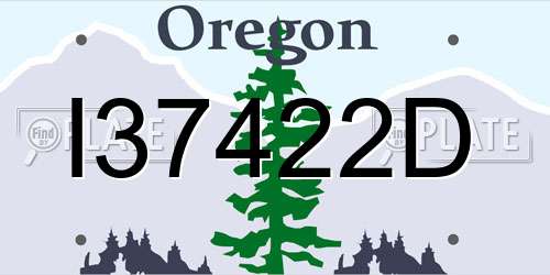 I37422D Oregon License Plate