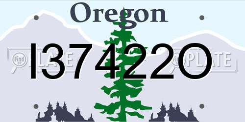 I37422O Oregon License Plate