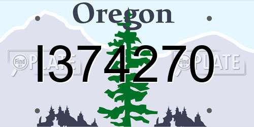 I374270 Oregon License Plate