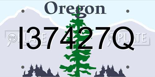 I37427Q Oregon License Plate