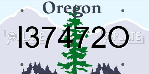 I37472O Oregon License Plate