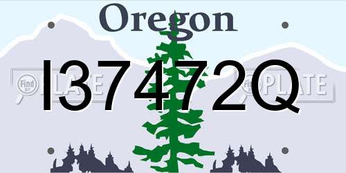 I37472Q Oregon License Plate