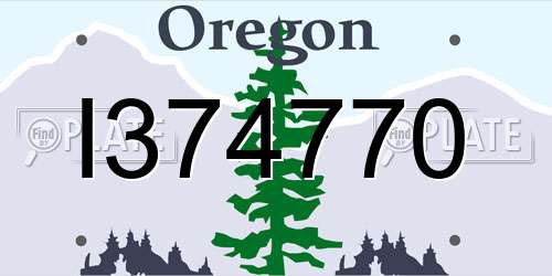 I374770 Oregon License Plate