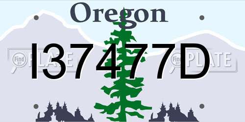 I37477D Oregon License Plate
