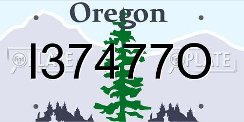 I37477O Oregon License Plate