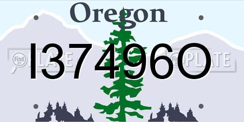I37496O Oregon License Plate