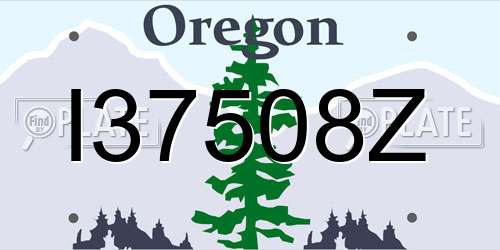 I37508Z Oregon License Plate