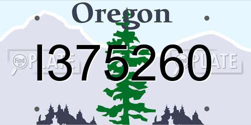 I375260 Oregon License Plate