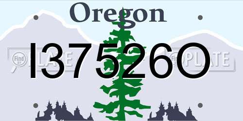 I37526O Oregon License Plate