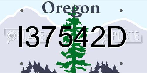 I37542D Oregon License Plate