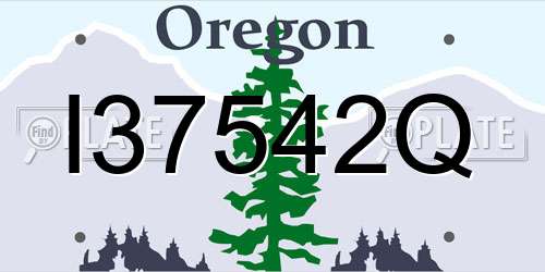 I37542Q Oregon License Plate
