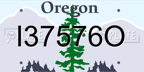 I37576O Oregon License Plate
