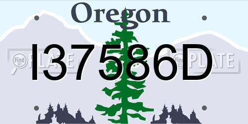I37586D Oregon License Plate