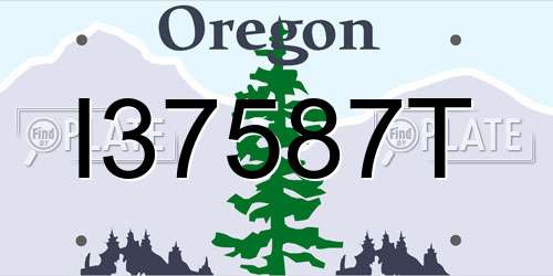 I37587T Oregon License Plate