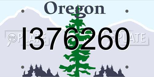 I376260 Oregon License Plate