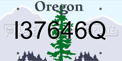 I37646Q Oregon License Plate