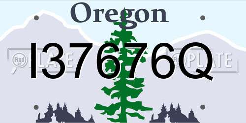 I37676Q Oregon License Plate