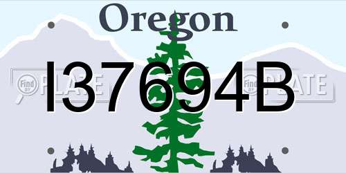I37694B Oregon License Plate