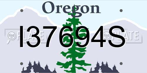 I37694S Oregon License Plate