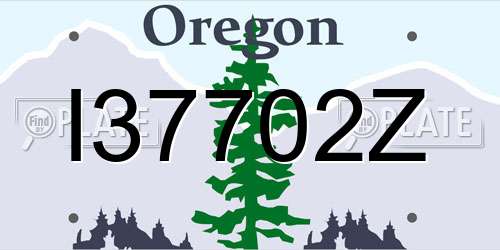 I37702Z Oregon License Plate