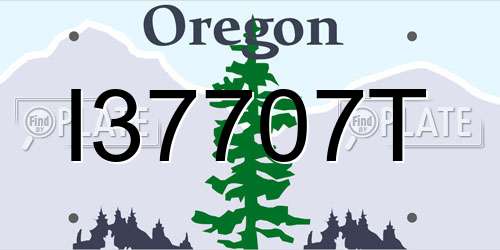 I37707T Oregon License Plate