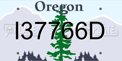 I37766D Oregon License Plate