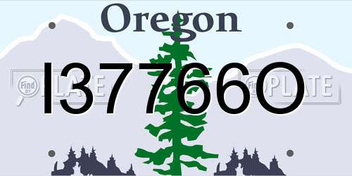 I37766O Oregon License Plate
