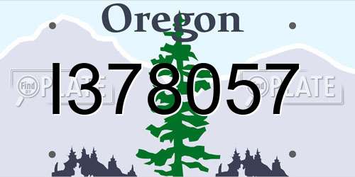 I378057 Oregon License Plate