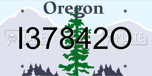 I37842O Oregon License Plate