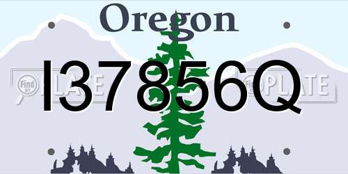 I37856Q Oregon License Plate