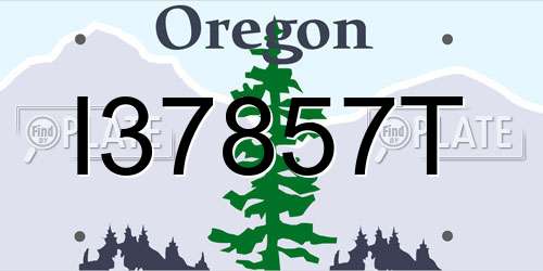 I37857T Oregon License Plate