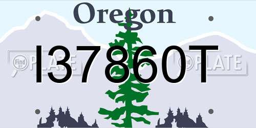 I37860T Oregon License Plate