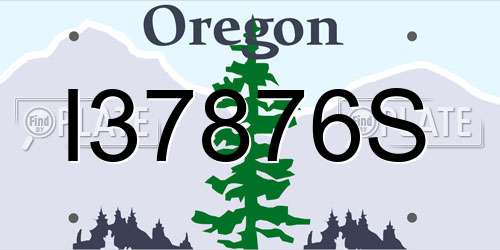 I37876S Oregon License Plate
