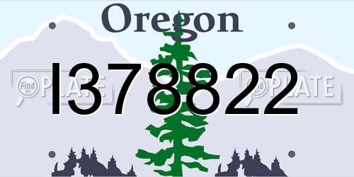 I378822 Oregon License Plate