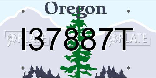 I37887T Oregon License Plate