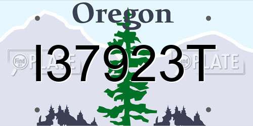 I37923T Oregon License Plate
