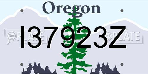 I37923Z Oregon License Plate