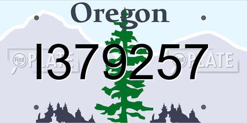 I379257 Oregon License Plate