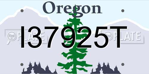 I37925T Oregon License Plate