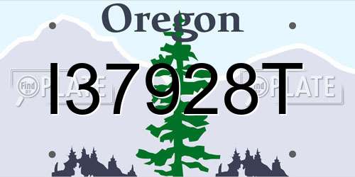 I37928T Oregon License Plate