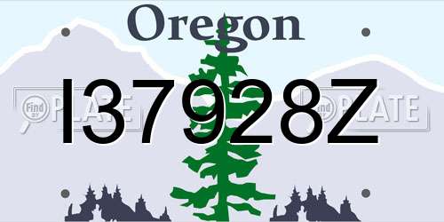 I37928Z Oregon License Plate