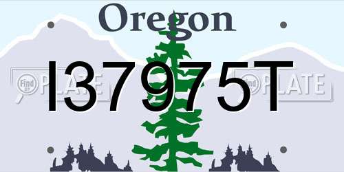 I37975T Oregon License Plate