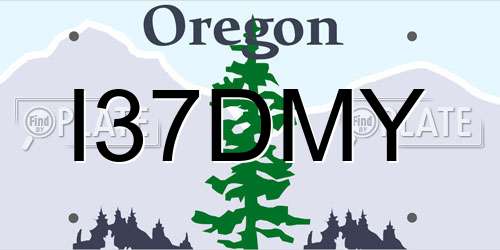 I37DMY Oregon License Plate