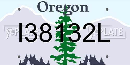 I38132L Oregon License Plate