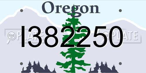 I382250 Oregon License Plate