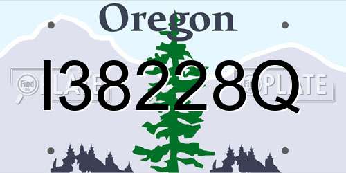 I38228Q Oregon License Plate