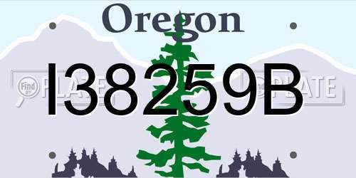 I38259B Oregon License Plate