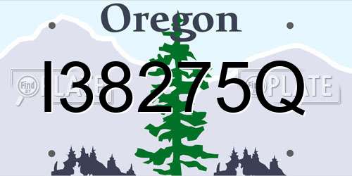 I38275Q Oregon License Plate
