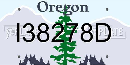 I38278D Oregon License Plate